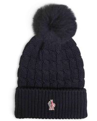 Moncler - Cable-Knit Wool Pom-Pom Beanie - Lyst