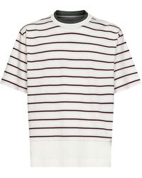 Bottega Veneta - Striped Cotton Layered T-Shirt - Lyst
