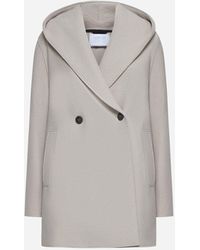 Harris Wharf London - Hooded Double-breasted Wool Coat - Lyst