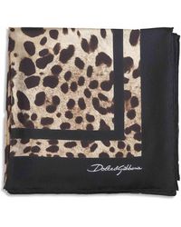 Dolce & Gabbana - Leopard Print Silk Twill Scarf - Lyst