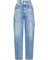 Maison Margiela - High-Waisted Wide-Leg Cut-Out Jeans - Lyst