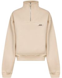 Jacquemus - Felpa Con Mezza Zip Gros Grain - Lyst