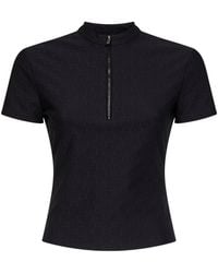 Gucci - Gg Jacquard Jersey Half Zip T-Shirt - Lyst
