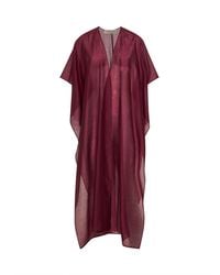 Blanca Vita - Burgundy Voile Sdelfa Caftan Blouse - Lyst