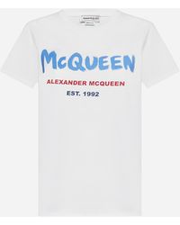 Alexander McQueen - Graffiti Logo Cotton T-shirt - Lyst