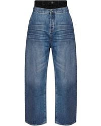 The Attico - Cotton Denim Double Waistband Jeans - Lyst