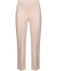 Blanca Vita - Cream Stretch Jersey Pioppo Trumpet Trousers - Lyst