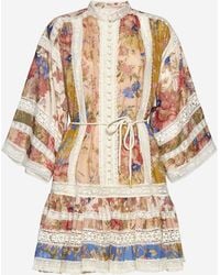 Zimmermann - August Lace Trimmed Cotton Mini Dress - Lyst