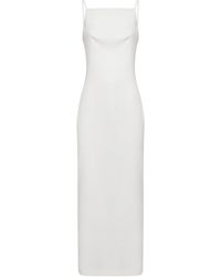 Givenchy - Crepe Cady Long Dress With Slit - Lyst