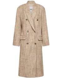 Isabel Marant - Herringbone Wool Blend Pilda Double-Breasted Coat - Lyst