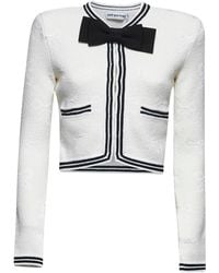 Self-Portrait - Bow Jacquard Knit Cardigan - Lyst