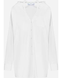 Prada - Cotton Shirt Mini Dress - Lyst