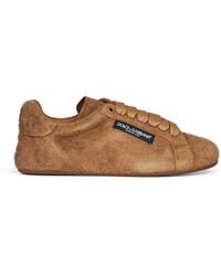 Dolce & Gabbana - Light Suede Split Leather Portofino Soft Sneakers - Lyst