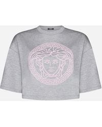 Versace - Medusa Logo Cotton Crop T-shirt - Lyst