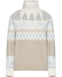 Herno - Milky Wool And Cashmere Blend Sweater With Norwegian Jacquard Pattern - Lyst
