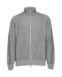 Brunello Cucinelli - Medium Cashmere Mouliné Knit Zip-Up Cardigan - Lyst