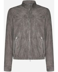 Low Brand - Suede Bomber Jacket - Lyst