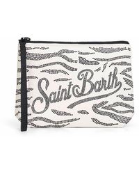 MC2 Saint Barth - Pochette Con Strass Aline Bianca E Nera - Lyst