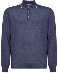 Brunello Cucinelli - Avio Cashmere And Silk And Hemp Knit Polo Shirt - Lyst