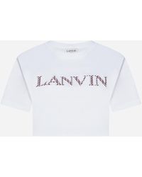 Lanvin - Curb Logo Cotton Cropped T-shirt - Lyst