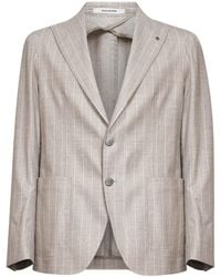 Tagliatore - Dove Pinstriped Wool And Cashmere Blend Single-Breasted Blazer - Lyst
