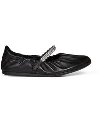 Jimmy Choo - Nappa Leather Jade Ballet Flats With Crystal Strap - Lyst