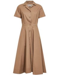 Blanca Vita - Biscuit Stretch Cotton Alga Midi Shirt Dress - Lyst