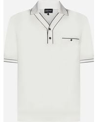 Giorgio Armani - Viscose And Wool Polo Shirt - Lyst