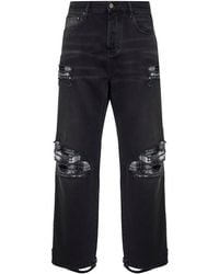 Amiri - Denim Flannel Repair Baggy Jeans - Lyst
