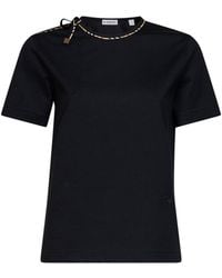 Burberry - Cotton T-Shirt With Check Ties - Lyst