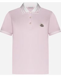 Moncler - Logo-patch Cotton Polo Shirt - Lyst