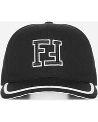 Fendi - Ff-logo Embroidery Cotton Baseball Cap - Lyst