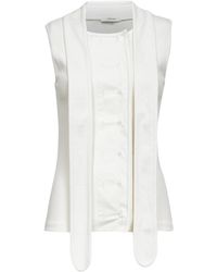 Lemaire - Milk Ribbed Jersey Asymmetrical Fitted Top - Lyst