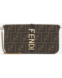 Fendi - Graphy Ff Fabric Wallet On Chain - Lyst
