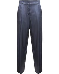 Giorgio Armani - Light Double Silk Satin One-Pleat Trousers - Lyst