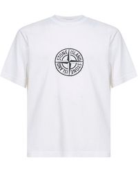 Stone Island - Organic Jersey T-Shirt With "All Around Compass" Print - Lyst