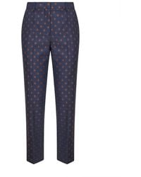 Etro - Jacquard Wool Blend Cigarette Trousers - Lyst
