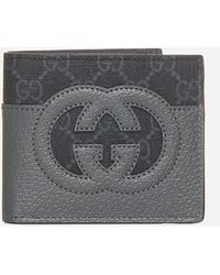 Gucci - Leather And GG Fabric Bifold Wallet - Lyst