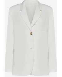 Totême - Silk And Cotton Single-breasted Blazer - Lyst