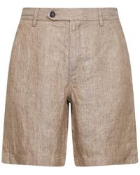 MC2 Saint Barth - Herringbone Linen Sebastian Bermuda Shorts - Lyst