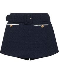 Self-Portrait - Wool Blend Bouclé Skorts - Lyst