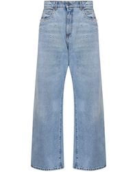 GIUSEPPE DI MORABITO - Denim Crystal-Embellished Baggy Jeans - Lyst