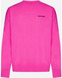 Palm Angels - Logo-embroidered Wool-blend Jumper - Lyst