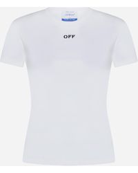 Off-White c/o Virgil Abloh - Logo Rib-knit Cotton T-shirt - Lyst