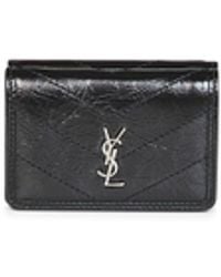 Saint Laurent - Niki Slim Tri-Fold Calf Leather Wallet <Br - Lyst