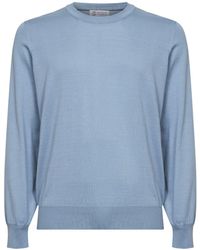 Brunello Cucinelli - Slate Cotton Knit Lightweight Crewneck Sweater - Lyst