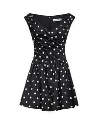 Self-Portrait - Self Portrait Polka Dot Cotton Mini Dress - Lyst