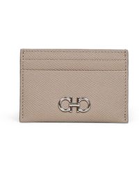 Ferragamo - Warm Taupe Gancini Credit Card Holder - Lyst