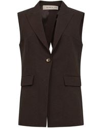 Blanca Vita - Moka Viscose And Linen Grifea Vest - Lyst