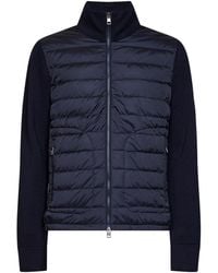 Moncler - Wool Blend Zip-Up Padded Cardigan - Lyst